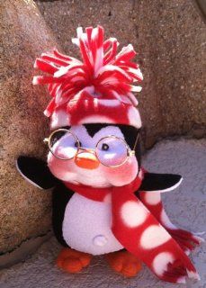 Cloth Holiday Penguin Doll Pattern with Instruction CD/285/Peppermint the Penguin 7 1/2" Made from Craft Velour by Dinky Baby