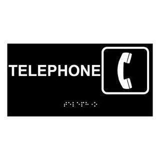 ADA Telephone With Symbol Braille Sign RSME 590 SYM WHTonBLK  