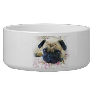 Pug dog pet bowls