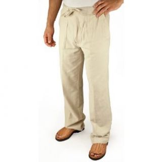 Cotton beach drawstring pants in Natural at  Mens Clothing store