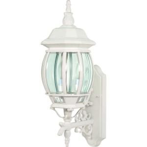 Glomar Central Park   3 Light   22 in. Wall Lantern with Clear Beveled Glass White HD 888