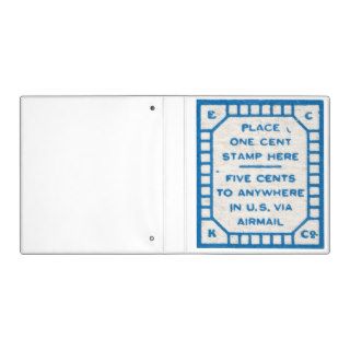 Place one cent stamp here binder