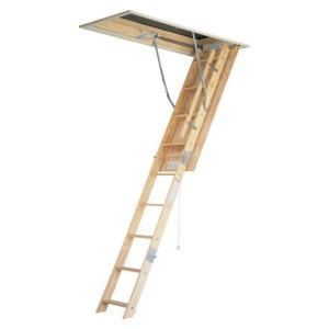 Werner 8 ft.   10 ft., 22.5 in. x 54 in. Wood Universal Fit Attic Ladder with 250 Maximum Load Capacity WU2210