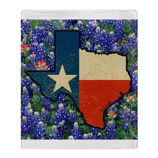 Stadium Throw Blanket Texas Flag Bluebonnets  