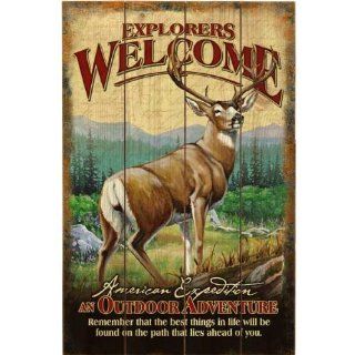 American Expedition Wooden Welcome Sign, Mule Deer Sports & Outdoors