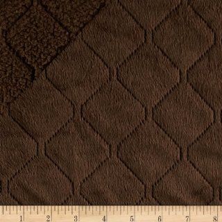 64'' Wide Minky Cuddle Diamond Quilted Brown Fabric By The Yard