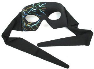 Electric Coral Black Blue Green Men's Masquerade Mask Toys & Games