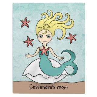 Cute mermaid to personalize display plaque