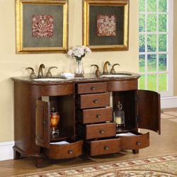Silkroad Exclusive Gualala 59 inch Double Sink Bathroom Vanity Silkroad Exclusive Bathroom Vanities