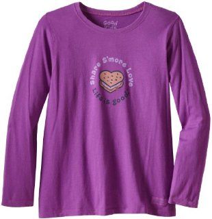 Life is good Girl's Crusher Heart S'mores Long Sleeve Tee, Vibrant Violet, Small  Fashion T Shirts  Sports & Outdoors
