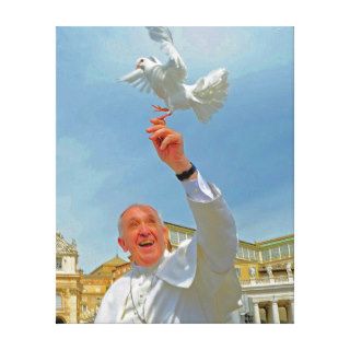 Pope Francis Papa Francisco Catholic Peace Dove Gallery Wrapped Canvas