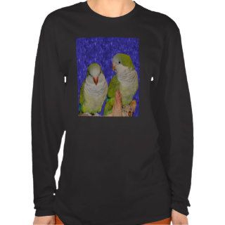 Baby Quaker Parrot Pair Ladies Dark Shirt