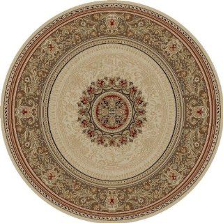 Concord Global Rugs Ankara Collection Chateau Ivory Round 5'3" Area Rug  