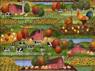 Farm Scene 2 by Dan Morris   Kitchen Backsplash / Bathroom wall Tile Mural