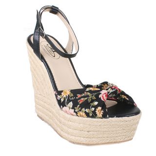 Bolaro by Beston Women's Floral Espadrille Wedges Beston Sandals
