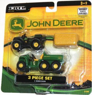 John Deere 3 Piece Farm Set, Hay Bale, Gator and ATV (1 Set) Toys & Games
