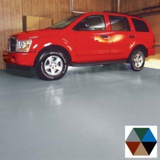 BLT G Floor Ribbed Garage Floor Mat 55 Mil   7.5' x 17' Brick Red
