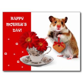 Funny Hamster Mother's Day Customizable Postcards