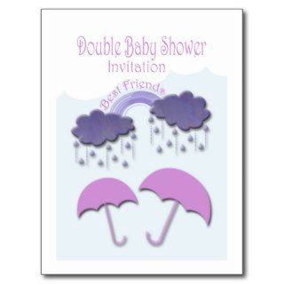 Best friends Double Baby Shower Invitation Cards Post Card