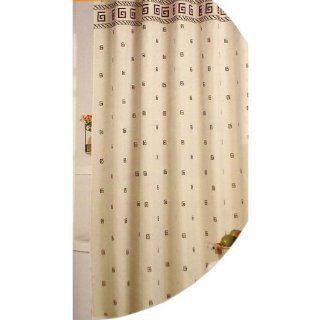 Greek Fret Fabric Shower Curtain Matching Rings  