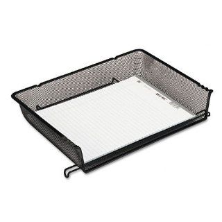 RolodexTM Nestable Mesh Stacking Side Load Letter Tray, Wire, Black 