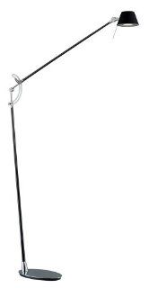 Kovacs P605 3 077 Single Light Down Lighting Swing Arm Floor Lamp, Chrome and Carbon Fiber  