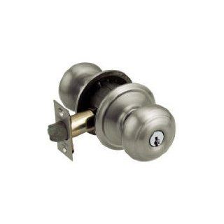 Schlage F51 Georgian605 Polished Brass Door Hardware Round Knob Keyed Entry Lockset   Doorknobs  