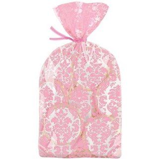 Party Bag 4"X9 1/2" 20/Pkg Pink Damask