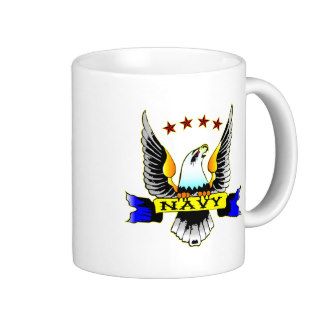 Navy Eagle Old School Tattoo Coffee Mug