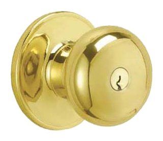 Dexter by Schlage J54STR605 Stratus Keyed Entry Knob, Bright Brass   Doorknobs  