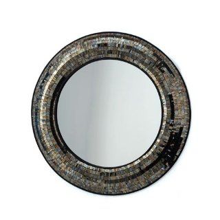 Tozai Home Gold Mosaic Round Wall Mirror   Wall Mounted Mirrors