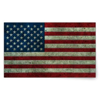 American Flag Aged Steel Effect Sticker