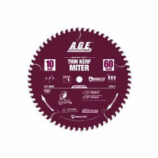 A.G.E. Series by Amana Tool MD10 606TBR Thin Kerf Miter ArmorMax Non Stick Coating 10 Inch x 60 Tooth ATB+F 5/8 Inch Bore Saw Blade   Circular Saw Blades  