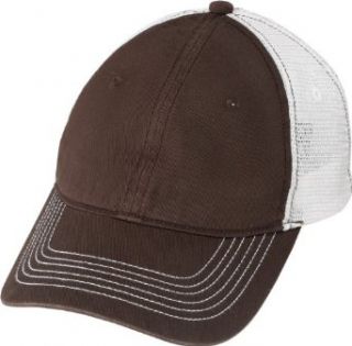 District Threads Mesh Back Cap>One size Chocolate Brown/White DT607 at  Mens Clothing store Baseball Caps