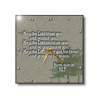 3dRose LLC Aaron's Blessing Numbers 624 26 Bible Verse 10 by 10 Inch Wall Clock  