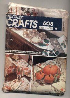 Vintage McCalls Crafts Holiday Table Setting Sewing Pattern #608