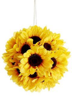 6 Sunflower Kissing Ball Ornament Yellow Gold (Pack of 12)  Flowers  Patio, Lawn & Garden