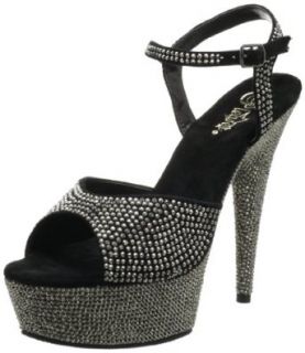 Pleaser Women's Bejeweled 609 RS PWRS Platform Sandal Shoes
