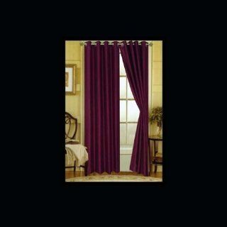 Editex 627V9508 95 in. Elaine Faux Silk Panel with Grommets in Purple   Window Treatment Curtains