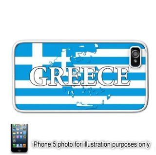 Greece Greek Shape Name Flag Apple iPhone 5 Hard Back Case Cover Skin White Cell Phones & Accessories