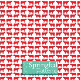 COW SILHOUETTE PATTERN White & Red Craft Vinyl 3 Sheets 12x12 for Vinyl Cutters 