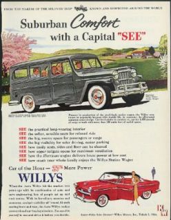 Suburban Comfort with Capital SEE Willys Jeep Station Wagon Aero Willys ad 1954 Entertainment Collectibles