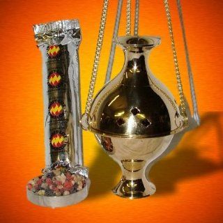 Yoshin Charcoal Incense Burner Set (Not Oil) Brass Pagan 629   Pet Health Care Supplies