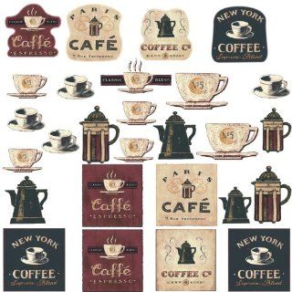 RoomMates RMK1254SCS Coffee House Peel & Stick Wall Decals   Wall Decor Stickers  