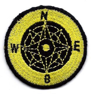 Compass Embroidered Iron On for T Shirt Patch Applique ~ Direction ~ North South East West ~ navigational instrument 