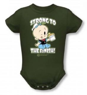 Popeye Strong To The Finish Inf M Green Snapsuit PYE635 SS Fashion T Shirts Clothing