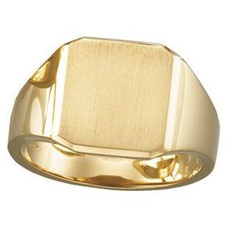Jewelplus Men's Solid Signet Ring 10K Yellow 14.00 Mm Jewelry