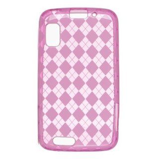 Motorola Atrix Crystal Skin   Hot Pink Checker Design Cell Phones & Accessories