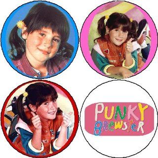 Set of 4 PUNKY BREWSTER Pinback Buttons 1.25" Pins 