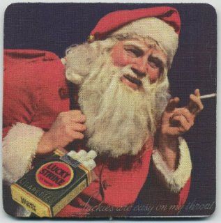 Lucky Strike Santa Claus smoking   Drink coaster set  